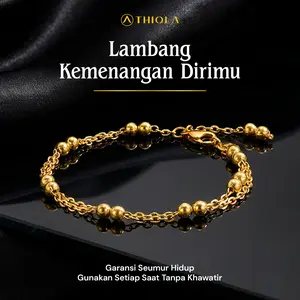 THIQLA - Gelang Jedar 2 Layer ZAWJAH - Gelang Aurel Mirip Gelang Emas Model 2026 - Gelang Kecil Tipis Mirip Gelang Titanium Wanita Anti Karat