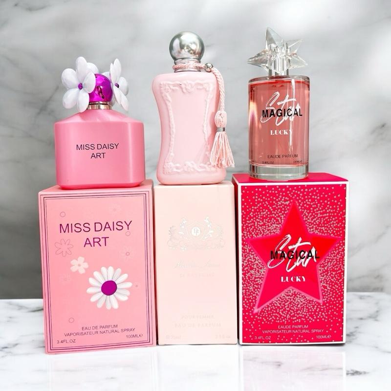 S83 - MUA 3 TẶNG 2 - COMBO 3 NƯỚC HOA NỮ NGỌT NGÀO & NỮ TÍNH [ NƯỚC HOA ĐUBAI MISS DAISSY HỒNG 100ml + NƯỚC HOA MAIDEN ANNA HỒNG NHẠT 75ml + NƯỚC HOA ĐUBAI MAGICAL LUCKY HỒNG 100ml ]  tặng 2 Nước hoa Đubai Mini 10ml