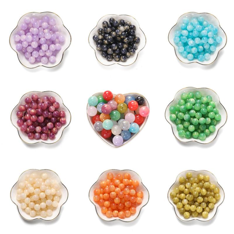 Hạt Giả Đá Tự Nhiên Mắt Mèo Opal, Kích Thước 12mm, Thích Hợp Để Tự Làm Trang Sức, Thiết Kế Bầu Trời Đầy Sao Trong Mơ, Chất Liệu Resin Cát chảy, Vòng Cổ Dây Chuyền Vàng, Phụ Kiện Trang Sức Diy 0