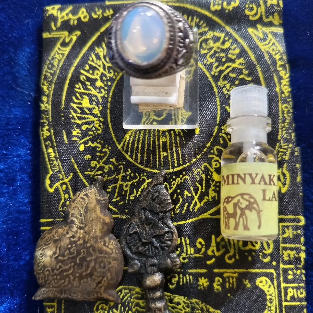 paket assian 4pcs minyak manii gajah dan cincin batu barjad api ring alpaka