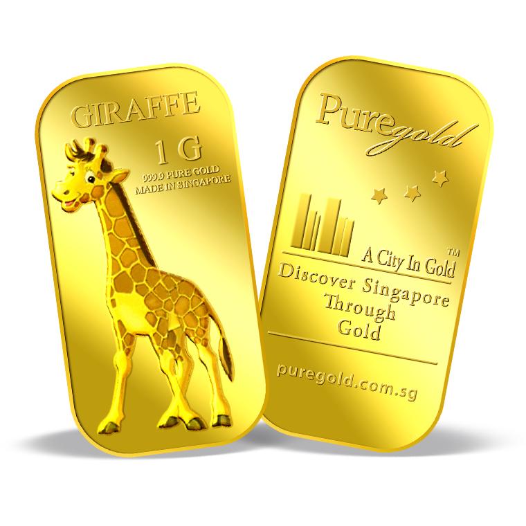 999.9 Pure Gold | 1g Giraffe (Male) Gold Bar 2