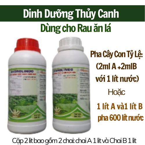 Dinh dưỡng thủy canh đậm đặc HYDROLINDO 2 chai AB Chuyên dùng cho rau ăn lá ăn trái Hàng Việt Nam chất lượng cao – Pha Nhanh Dùng Hiệu Quả Cho Mọi Loại Rau Dung dịch Dinh Dưỡng thủy canh và bút TDS đo dinh dưỡng thủy canh