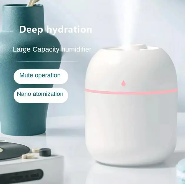 Mini Air Humidifier Aromatherapy Diffuser LED Light Alat Pelembab Pewangi Ruangan Portable Meja