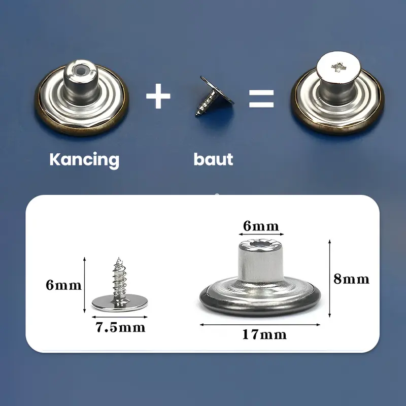 【Obral】Nail jeans kancing pinggang bisa disesuaikan, tidak perlu melubangi untuk mengganti pinggang, tidak perlu menempelkan kancing di pinggang 3