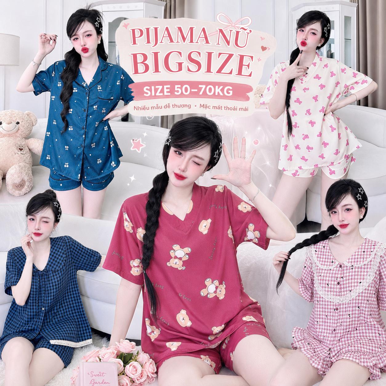 Set Đùi Pijama Nữ Bigsize 50-70kg Vải XốpNhật, Đồ Bộ Mặc Nhà Quần Đùi Mềm Mát Dễ Thương Béo Xinh Shop – A.TH1S5