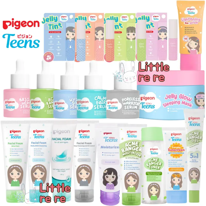 Pigeon Teens Facial Foam | Pigeon Teen Sabun Cuci Muka Jerawat | Pembersih Wajah | Lip Tint | Moisturizer Acne ranger | Jelly Glow Sleeping Mask