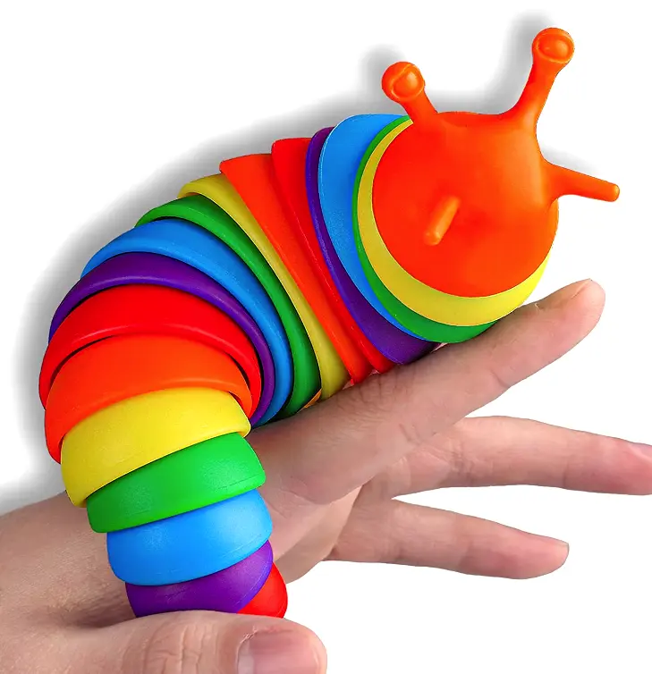 Sensory Play Pop It Mainan Edukasi Anak Murah Ulat dan Siput Warna Pelangi Lucu Usia 2 3 4 5 6 7 8 9 10 11 12 13 Tahun Toys Bayi 3