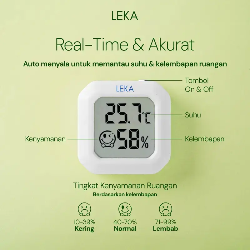 LEKA HM6005 Mini Humidity Meter - Hygrometer Thermometer Ukur Lembab Ruangan 3