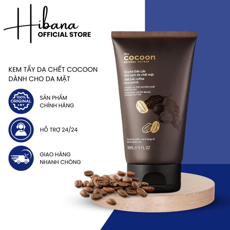 Tẩy Tế Bào Chết Mặt Cà Phê Cocoon Đắk Lắk làm sáng da 150ml