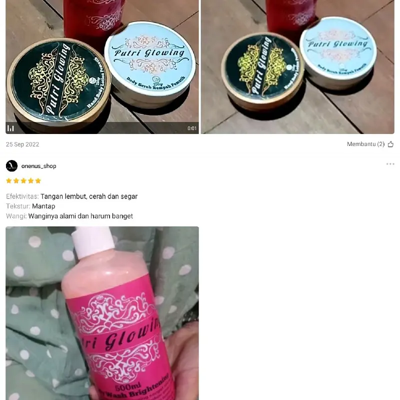 Body Wash Brightening PUTRI GLOWING Netto 500ml Original 4