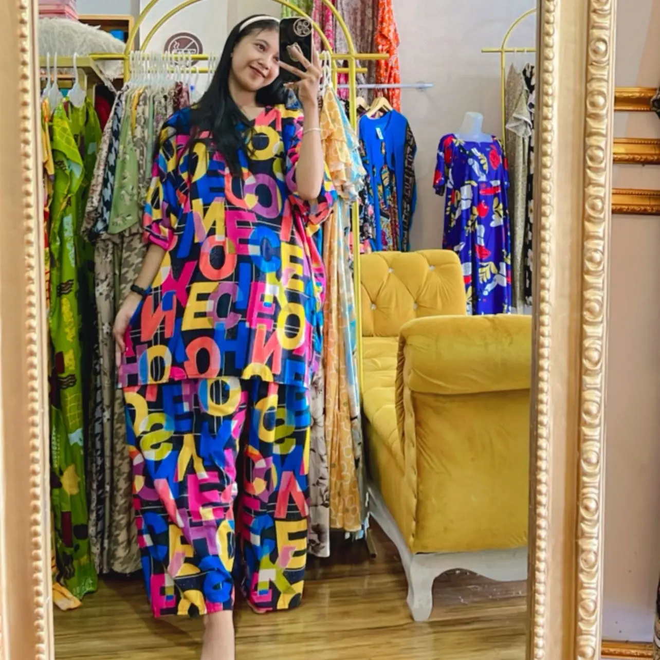 Oneset viral Jumbo / stelan baju tidur jumbo /baju tidur premium Celana Rayon Wanita Setelan Katun Busui