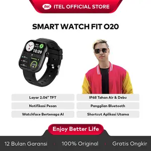 [Exclusive ToniCU] itel Smart Watch ISW-O20 AI Watch Face | Pemantau Kesehatan 24 Jam | Panggilan BT | Layar HD 2.04" | Tahan Air IP68