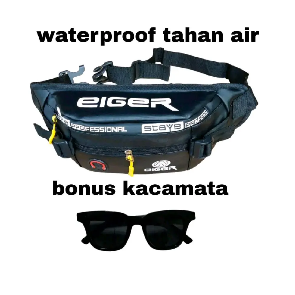 Tas SLEMPANG pria wanita anti air SET KACAMATA Tas distro WATERPROOF bag tas dada tas pinggang keren cowok crossbody premium Waistbag