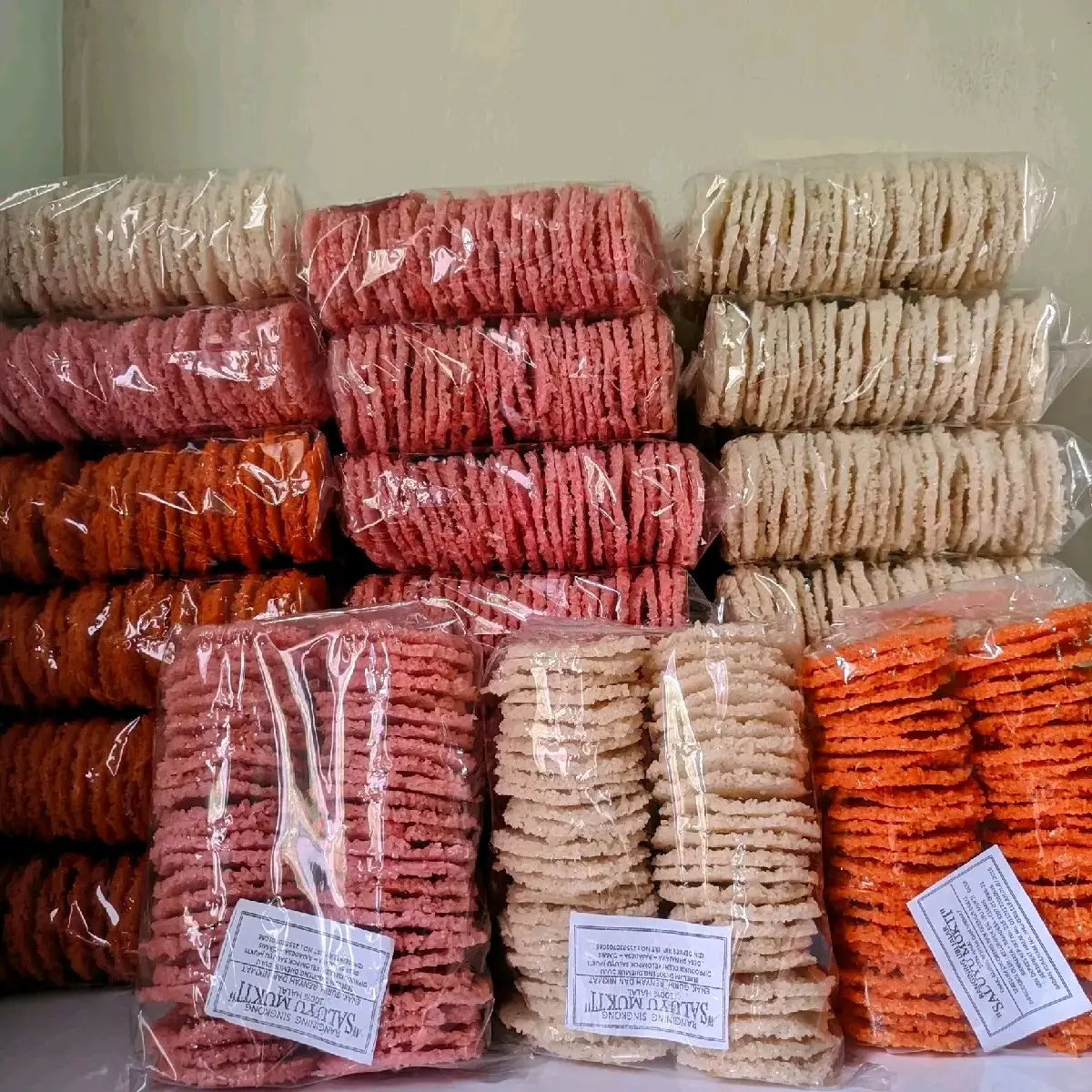 Rengginang / Rangining Singkong Kemasan 50pcs Mentah Siap Goreng Food Cemilan Asin Gurih & Manis