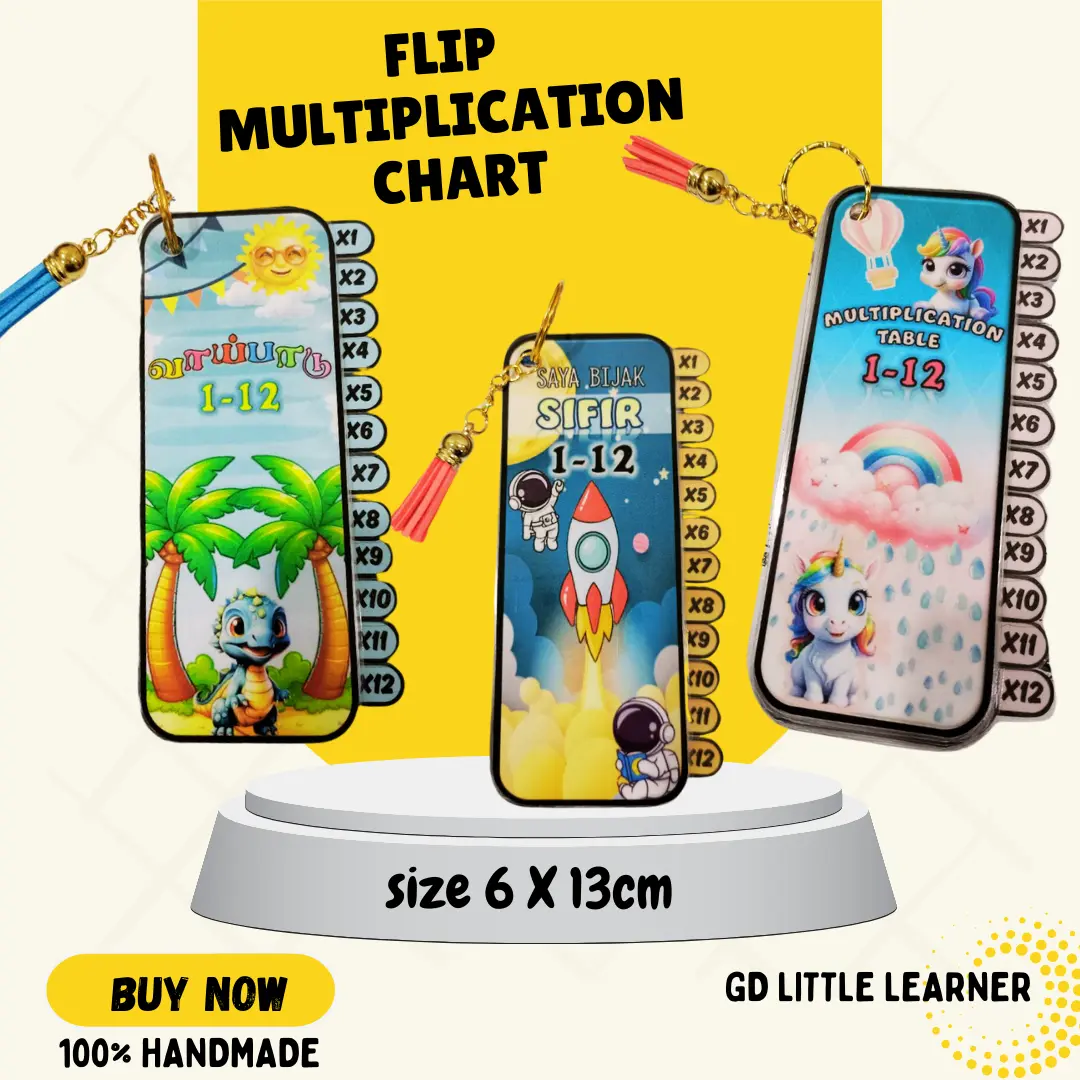 DINOSAUR FLIP MULTIPLICATION CHART / வாய்பாடு / SIFIR / TIME TABLE