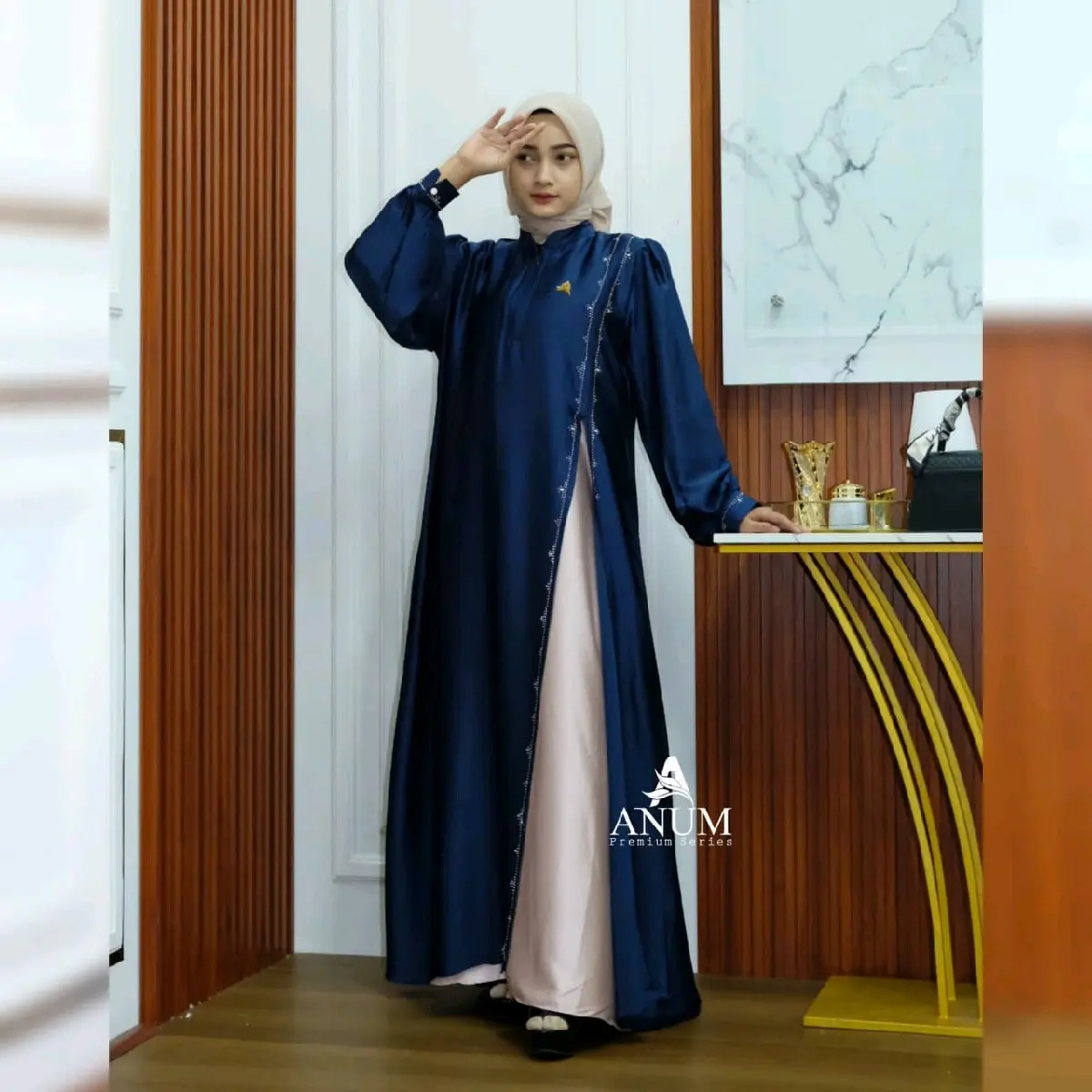 Anum Premium Series Khalisa Abaya Berbahan Armany Silk Adem Halus Lembut Kwalitas Butik