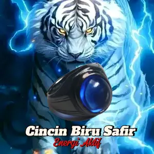 Cincin Blue Safir Ring Titanium Black