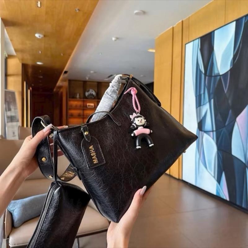 ( Tặng móc búp bê và ví nhỏ ) Túi xách nữ công sở đeo vai 3 màu xinh chất da cao cấp phối đồ xinh, sang chảnh size 25, 30