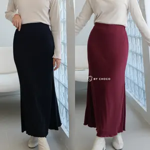 by Choco - Yejin Skirt Rok Mermaid Knit Rok Kerja Casual Duyung Big Size Jumbo