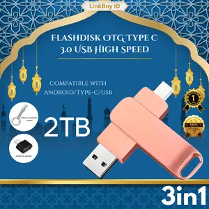 (COD)2TB type c 1TB 3.0 usb High Speed 32GB 128GBB 512GB 256GB Anti Air Untuk Komputer Penyimpanan Hitam Merah Otg Storage Pc usb  2  terabyte original 2tb  ssd  portable  type  c flash  disk  type  c mobil game   untuk  iphone