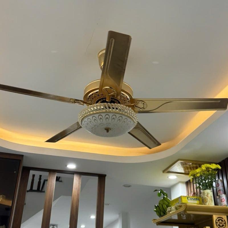 Có dây cáp an toàn Quạt Trần 5 Cánh Thép Động Cơ Lõi Đồng Chạy Êm Động Cơ DC 6 Tốc Độ Gió 3 chế độ đèn Có Điều Từ Xa Bảo Hành 5 Năm Fan QuạT