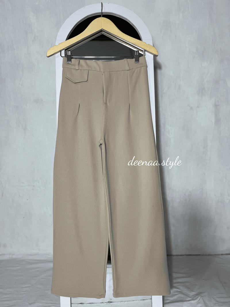 Product Introduction of Oro Pants Knit Celana Panjang Korean Style Wanita Highwaist Anti Kusut Nyaman Casual Basic Kulot Formal Loose Kantor Variasi Kantong Karet ivory outfit ootd 20