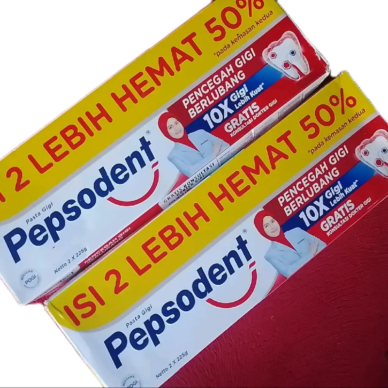 Pasta Gigi Pepsodent isi 2x225gr lebih hemat Mulut 0