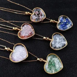 Natural Tourmaline Stone Love Potion Women Gold Necklace - With Certificate -18K Gold Plated STAINLESS STEEL Chain - Free Gift Orginal Box