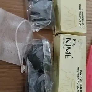 [BUY 2 BOX GET 4 BATANG FREE JARING] KIME Luminizing Jeju Brightening Soap 200Gr | Volcanic Ash Charcoal Niacinamide Collagen | Sabun Mandi Batang Pemutih Glowing Whitening Mencerahkan Wajah Muka Badan Kulit Tubuh Kaki Tangan Ketiak  Eksfoliasi Flek