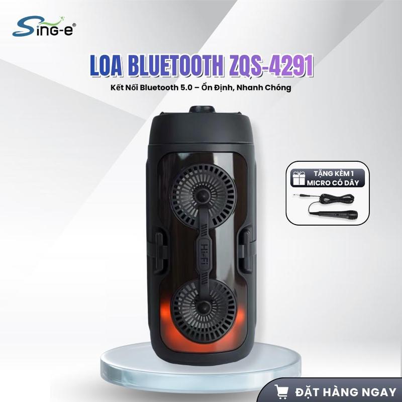   FPB  Loa bluetooth ZQS-4291 siêu đèn led hát hay nghe nhạc chất lượng 2 bass đập cực căng kết nối được tivi máy tính 