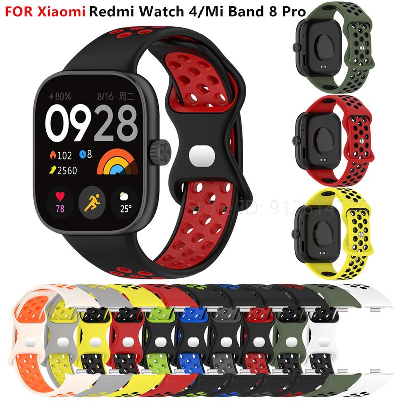 Dây đeo silicon thể thao cho Redmi Watch 4, dây đeo cổ tay, đồng hồ thông minh, vòng đeo tay thay thế cho Xiaomi Band 8 Pro, Correa Miband 8 Pro Band
