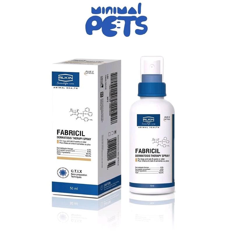FABRICIL Alkin xịt viêm nấm ngứa, ve ghẻ mủ lở, xà mâu cho chó mèo (hàng Kỳ Nam có tem) - MINIMAL Pet