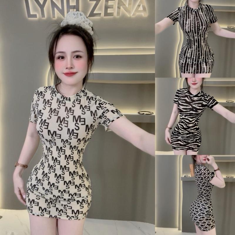 Đầm Hotgirl Hoạ tiết vãi QC phom đẹp nhà Lynh Zena_D5