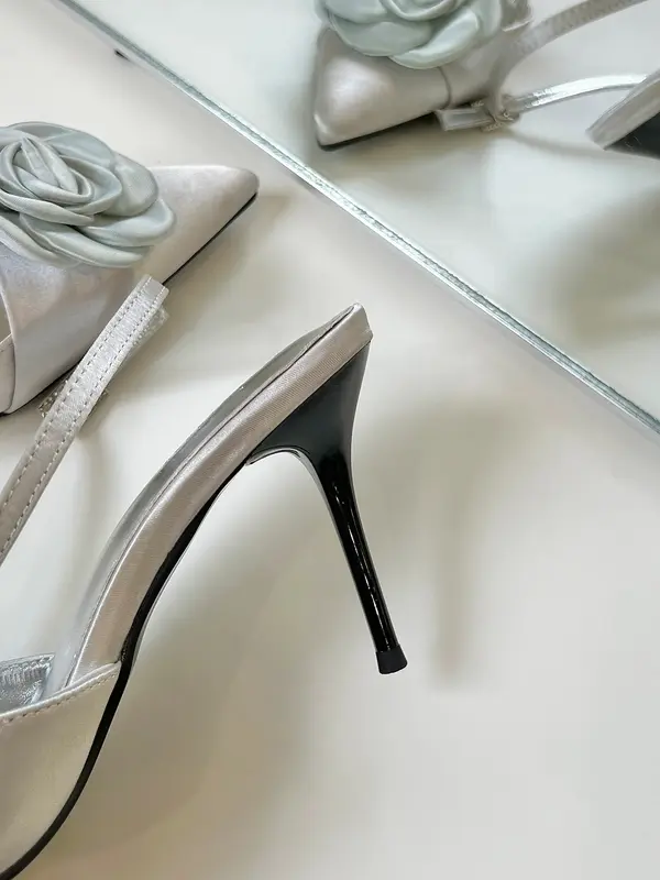 Giày Giày Cao gót Hoa Thanh Lịch Cho Nữ, Cỡ 35-43, 8.5CM, Mũi Nhọn, Thiết Kế Một Quai Sang Trọng Đồ Trang Trí Hoa Lớn, Trang Phục Thường Ngày & Tiệc Tùng, Gót 8,5cm Với Tinh Tế Lãng Mạn Kiểu Pháp 8
