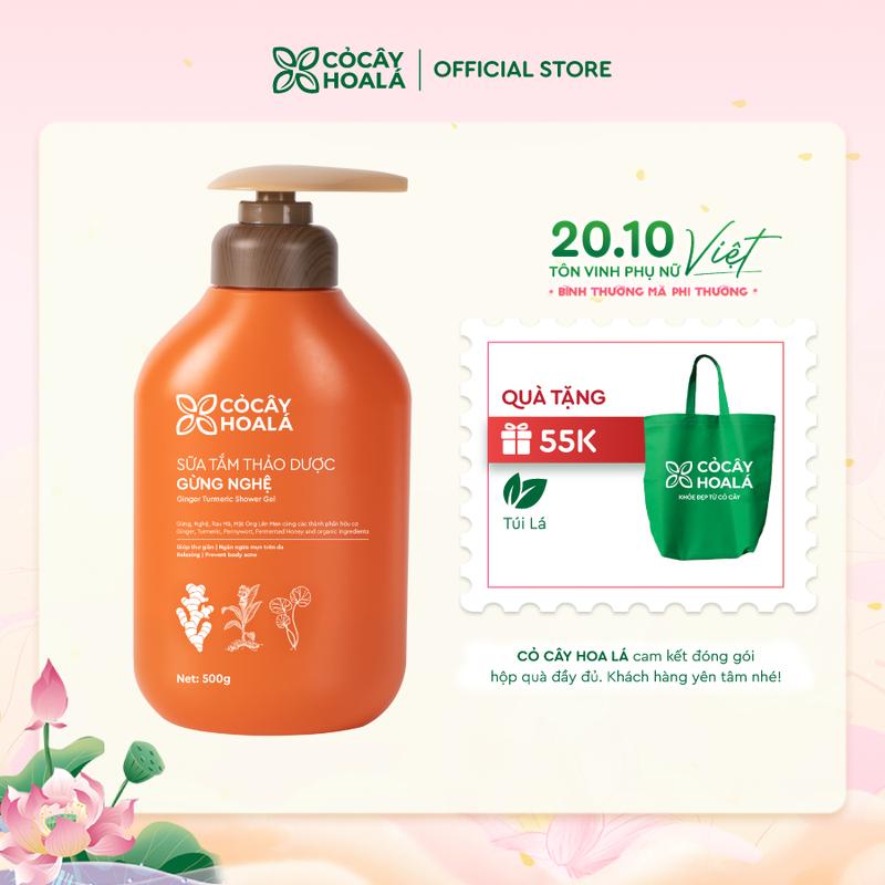 [CHỈ TRONG LIVESTREAM] Sữa Tắm Thảo Dược Cỏ Cây Hoa Lá Gừng Nghệ Hỗ Trợ Dưỡng Sáng 500g Hỗ trợ Làm Đẹp Da Body