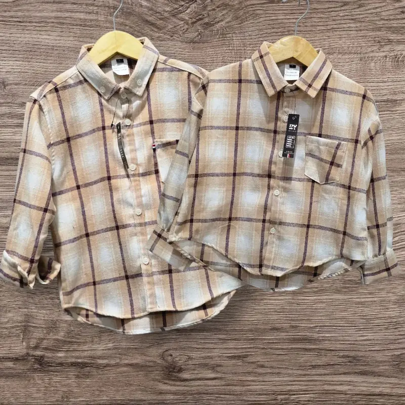 atasan kemeja keluarga  Pria dan  Wanita  Casual katun Flanel premium motif tartan lengan  Panjang couple kluarga harga satuan 6