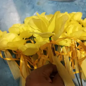 Bunga Telur Murah Kuning Mawar Indah Panjang 25 cm