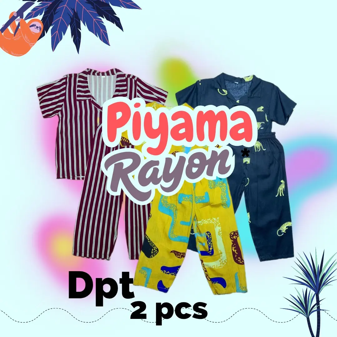 Paket bundling 2 pcs piyama anak Lengan pendek Motif