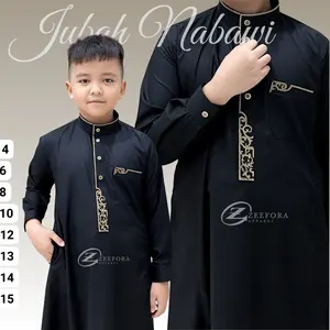 Zeefora ANAK Gamis Nabawi Jubah Saudi Premium Thobe Anak Remaja Kancing Snap Lengan Panjang Berkualitas