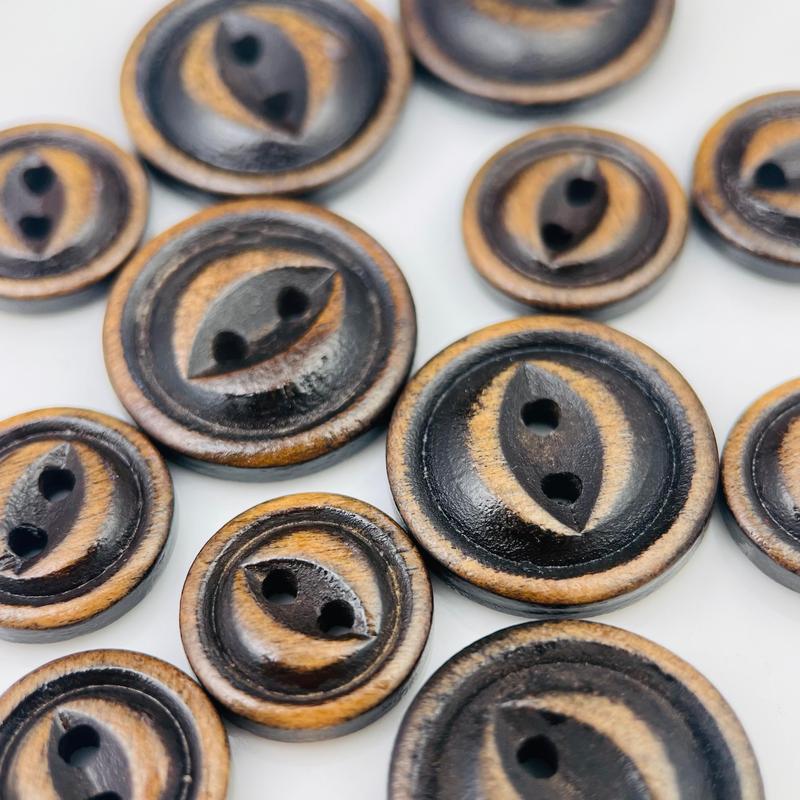 Product Introduction of Vintage Brown Wooden Shirt Buttons, Angel Eye, Tailor Textile Decoration and Sewing Pants Skirts, 12.5/15mm 10/20pcs 7