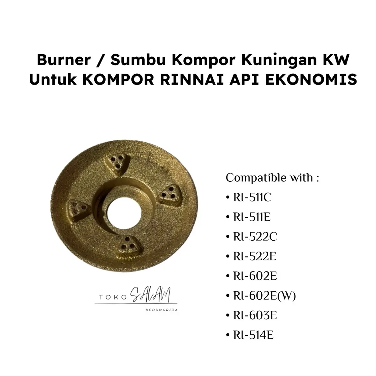 Burner Sumbu KW kompor RINNAI 511E 511C 522C 522E 602E 603E 514E
