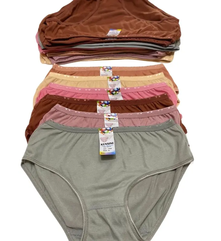 Pakaian Dalam Wanita Dewasa dan Remaja - Promo Celana Dalam 6 dan 12 Pcs - Hitam, Katun Boxer Motif Pendek 2
