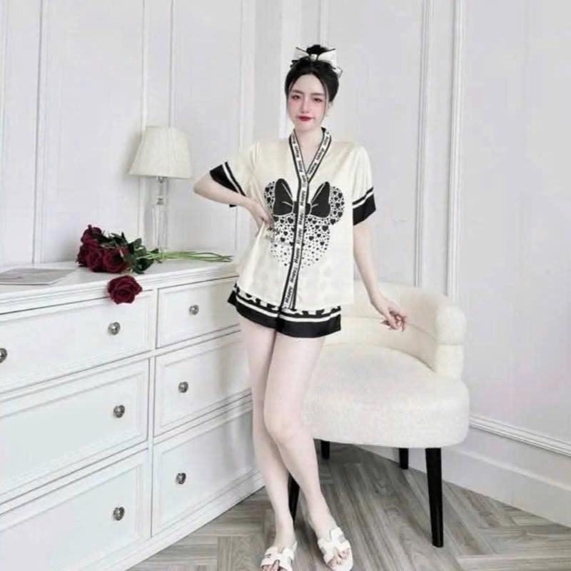 Set đồ bộ đùi pijjama chất liệu vải lụa Latinh mềm mịn mát đẹp dành cho phụ nữ 1