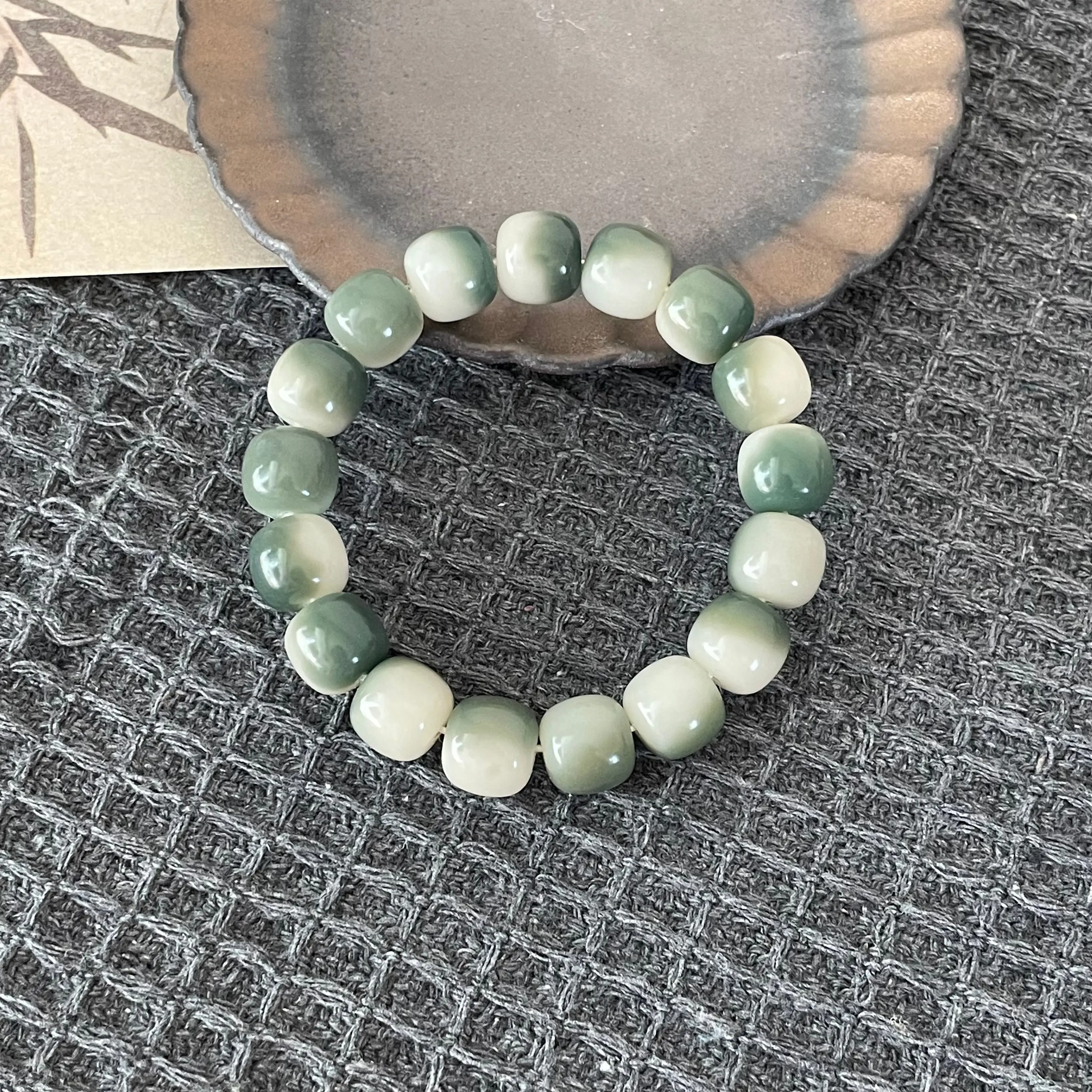 Green Bodhi Seed Beads Bracelets Mala, Empowering Growth and Abundance in Your Spiritual Journey