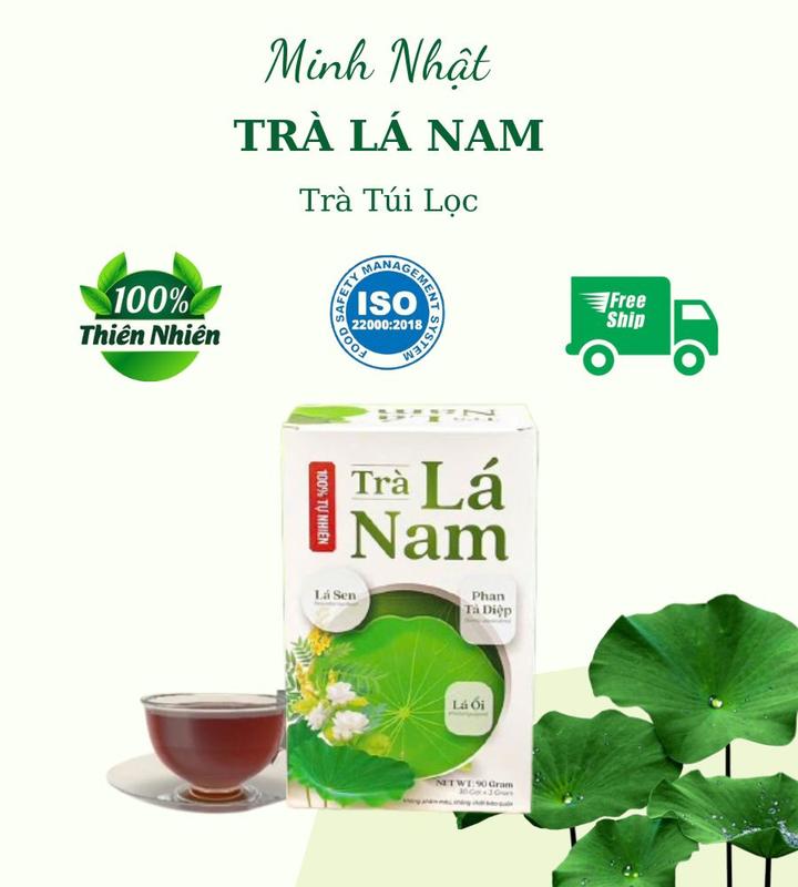  Trà Lá Nam 6 Vị Thành Phần Từ Nhiên  : Lá Sen Chè Vằng Lá Ổi Phan Tả Diệp Hoa Nhài Cỏ Ngọt Hộp 30 Gói*3g 