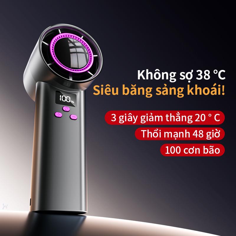  ZOLURA Quạt cầm tay F87 quạt mini turbo thời lượng pin dài có thể sạc lại gió mạnh điều chỉnh 100 cấp độ gió màn hình kỹ thuật số phù hợp cho học sinh sử dụng. 
