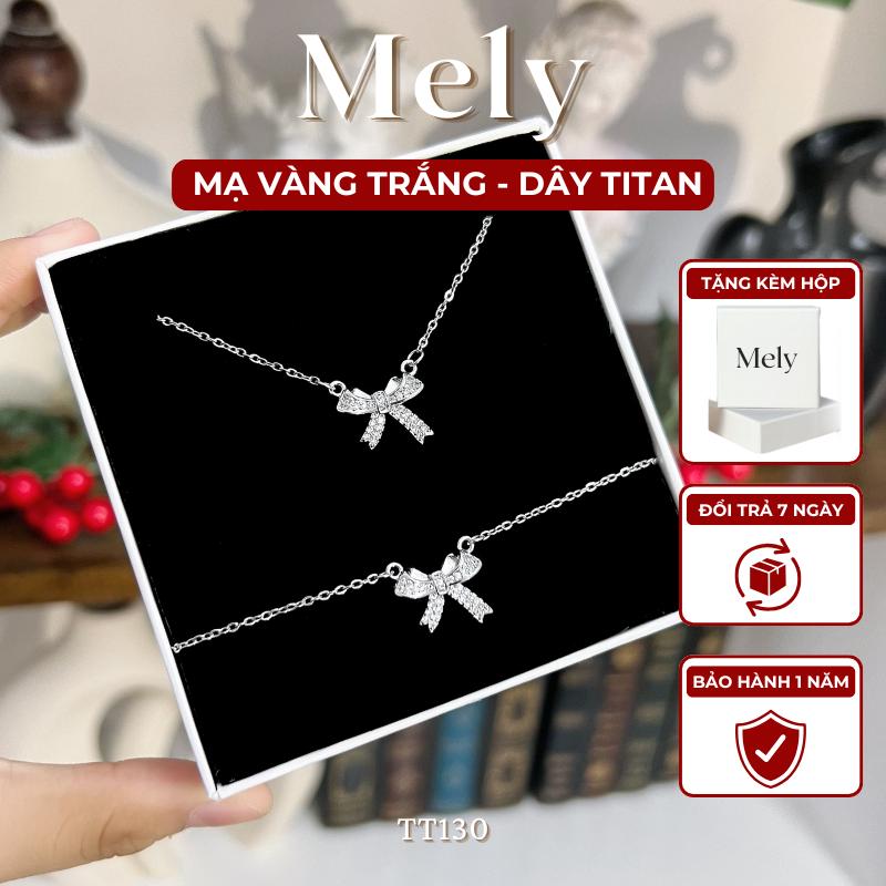 Dây chuyền Vòng tay nơ dây sợi mảnh phụ kiện thời trang nữ - Mely TT130 (Kèm Hộp)