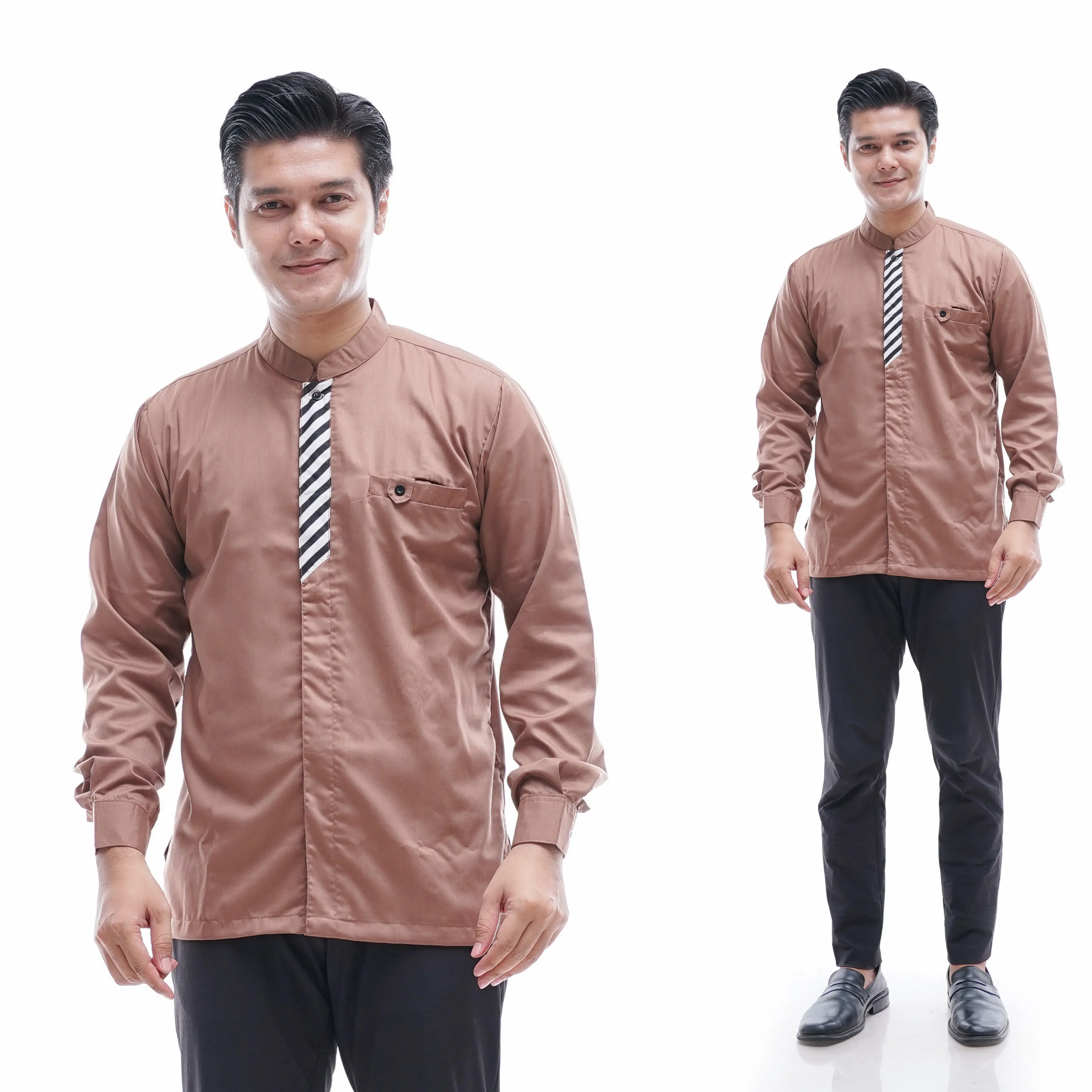 Baju Muslim Pria Dewasa Lengan Panjang Kancing Bahan Toyobo Nyamyan Koko YUSUF - Ukuran M/L/XL/XXL Nyaman Kain Atasan