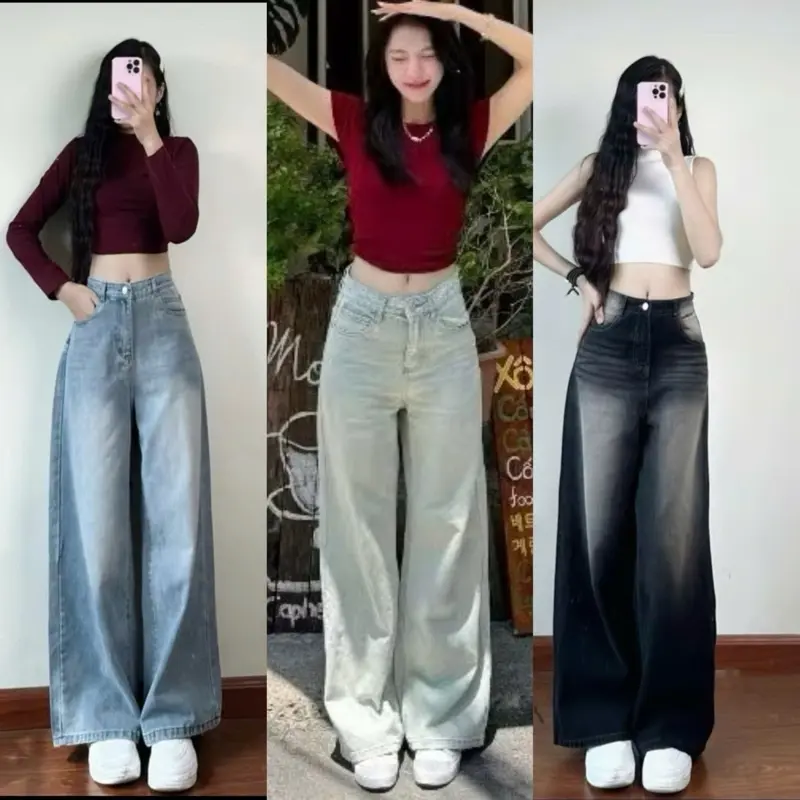 Quần jean bigsize nữ dáng rộng đứng phom mềm mại che khuyết điểm , q539/q540/q541/q533/q547 Jean dài