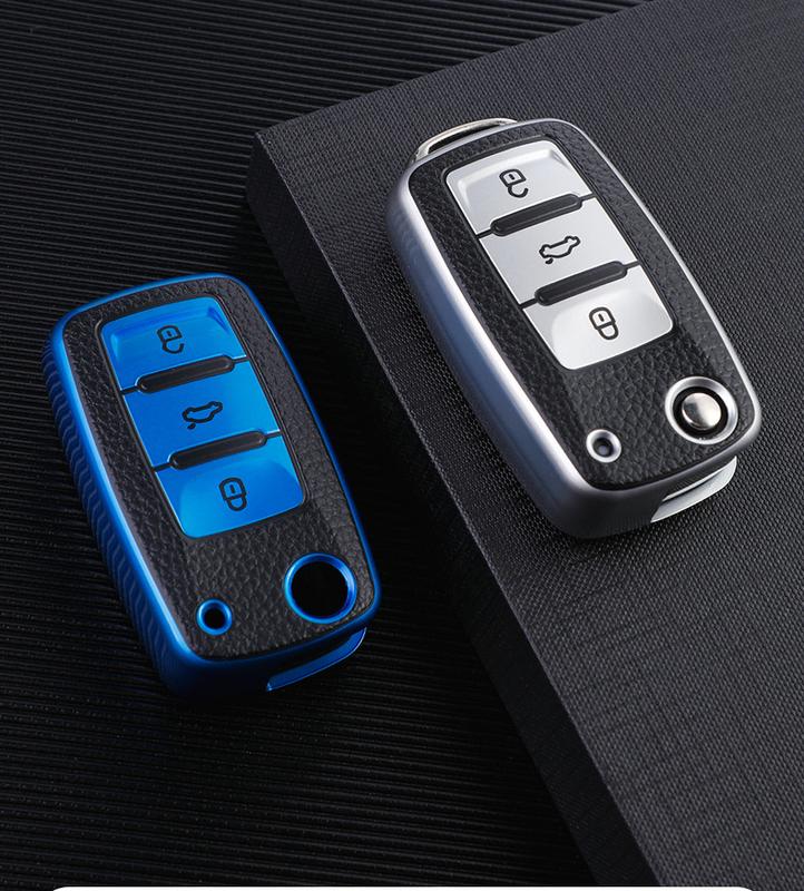Product Introduction of For Leather Car Key Case Full TPU  Cover Protection Shell Bag for VW Tiguan Passat Golf Jetta Lavida Skoda 0